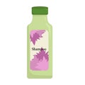 green opaque flower shampoo bottle