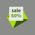 Green open envelope and percentage discount offer