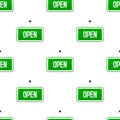 Green Open Flat Sign Seamless Pattern Royalty Free Stock Photo