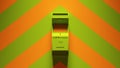 Green Orange Arcade Machine with Green an Orange Chevron Pattern Background Royalty Free Stock Photo