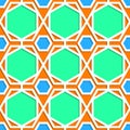 Green, orange and blue geometric pattern Royalty Free Stock Photo