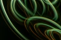 Green and orange colored abstract, circled motion light painting