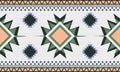 Green and orange ethnic native mexican style rug Royalty Free Stock Photo