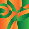 Green and orange fading geometric color splash, vector illustration