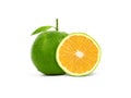Green orange fruit isolated Royalty Free Stock Photo