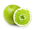 Green orange fruit isolated