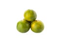 Green Orange fuit on white. Royalty Free Stock Photo