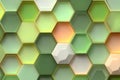 Green and Orange Hexagonal Pattern for Modern Design and Background Textures Generative AI Royalty Free Stock Photo