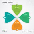 Green and orange Infographic elements vector for business, web banner, chart, timeline, graph Royalty Free Stock Photo