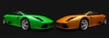 Green and Orange italian sports cars.