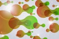 green and orange modern drop medical technology background pattern with various bubbles circle abstract Royalty Free Stock Photo