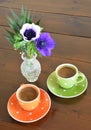 Green and orange mugs