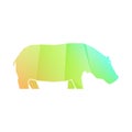 Green and orange multi-colored gradient hippo