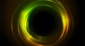 Green and orange neon glowing glossy circles abstract background Royalty Free Stock Photo