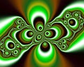 Green orange fractal, abstract flowery spiral shapes, background Royalty Free Stock Photo