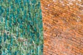 Green and orange surface of Abstract colorful smalt mosaic with high resolution for background