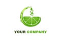 green orange, water drop, Juice Logo Designs Inspiration Isolated on White Background.