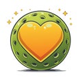 Green Orb with Heart Shape and Sparkles Royalty Free Stock Photo