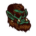 Green orc cartoon illustration