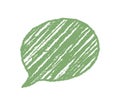 Green Organic Crayon Scribble Speech Bubble Royalty Free Stock Photo
