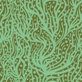 Green organic fluid shapes seamless vector pattern