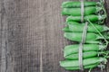 Green organic peas on wooden background Royalty Free Stock Photo