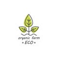 Green and organic products label or badge - icons and illustrations related to fresh