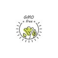 Green and organic products label or badge - icons and illustrations related to fresh