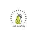 Green and organic products label or badge - icons and illustrations related to fresh
