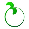 Green organic sprout icon in circle shape. For ECO design