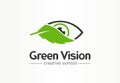 Green, organic vision, fresh view creative symbol concept. Health, bio, eco, environment abstract business logo idea Royalty Free Stock Photo