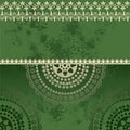 Green oriental grunge henna mandala background