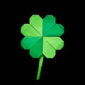 Green origami paper shamrock clover leaf