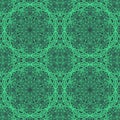 Green ornament pattern on black background Royalty Free Stock Photo