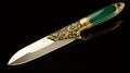 Green Ornamental Knife With Gilded Age Style