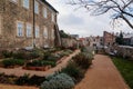 Green outer bailey park, rose and herb garden near Regional DvorakÃÂ´s Museum, Gothic Cathedral, Medieval stone St. BartholomewÃÂ´s