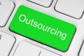 Green outsourcing button Royalty Free Stock Photo