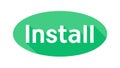 Green oval Install button icon for software setup, vector design Generative AI Royalty Free Stock Photo
