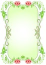 Green oval vertical floral frame
