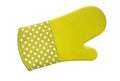 Green oven gloves on white background with clipping path.