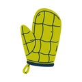 Green Oven Mitt as Cooking Protective Wear Vector Illustration Royalty Free Stock Photo