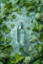 green packaging of bottle sitting on green background