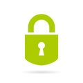 Green padlock vector icon