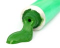 Green Paint color from tube Royalty Free Stock Photo