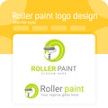 Green paint logo design template isolated on white background. Roller paint logo design template with flat style for business Royalty Free Stock Photo