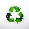 Green paint recycling icons. recycle logo symbol