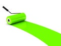 Green paint roller Royalty Free Stock Photo