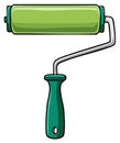Green paint roller illustration isolated on white background Royalty Free Stock Photo
