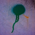 Green Paint Spray On Metal Surface Covered With Old Paint. Design Element. Royalty Free Stock Photo