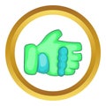 Green paintball glove icon